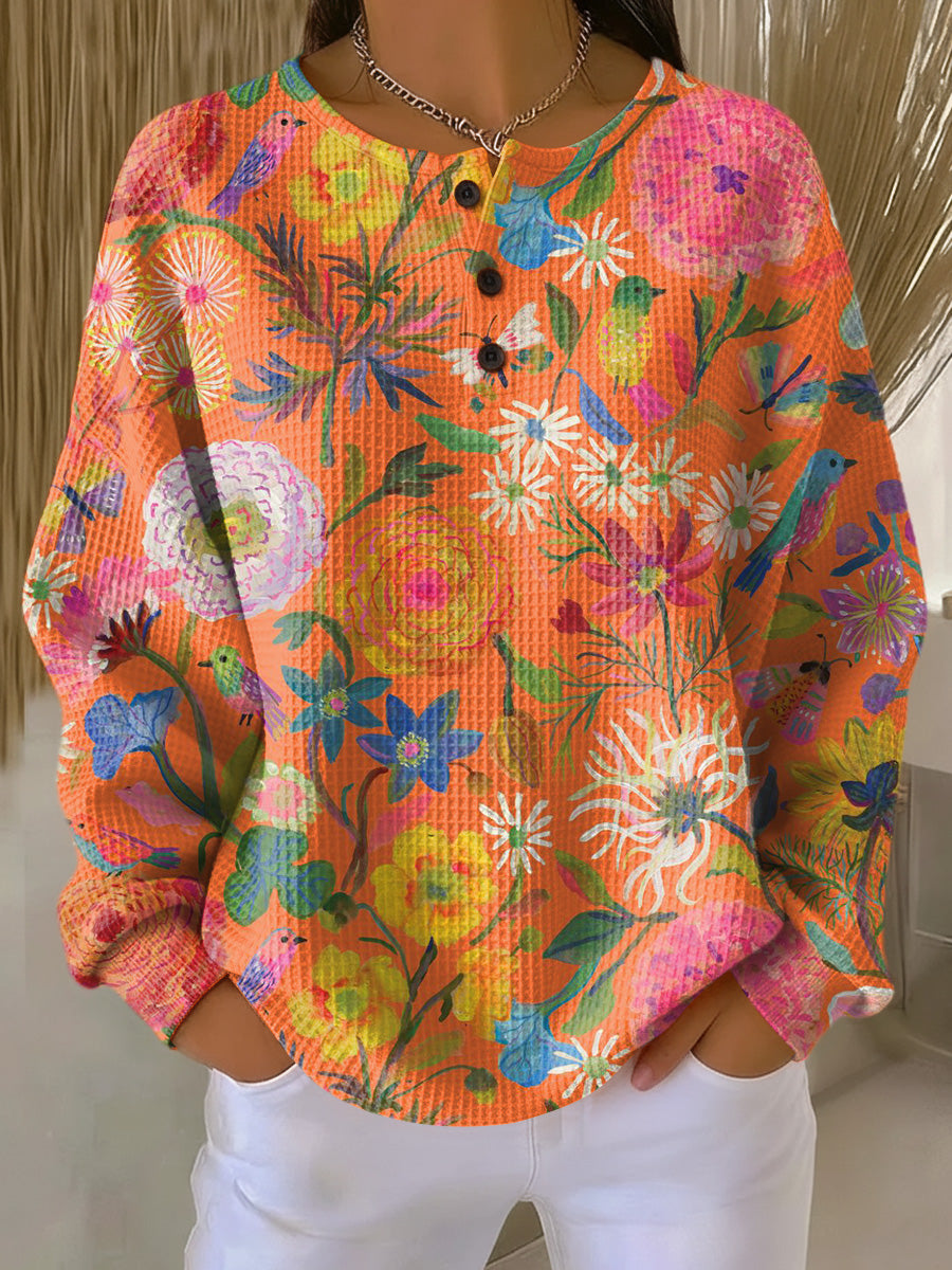 Freja | Vivid Floral Print Shirt