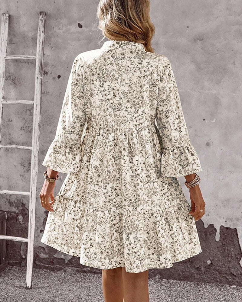 Sophia | Floral Print A-Line Dress