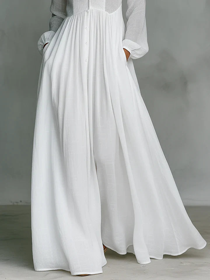 Azaria | Flowing Button-Front Maxi Dress