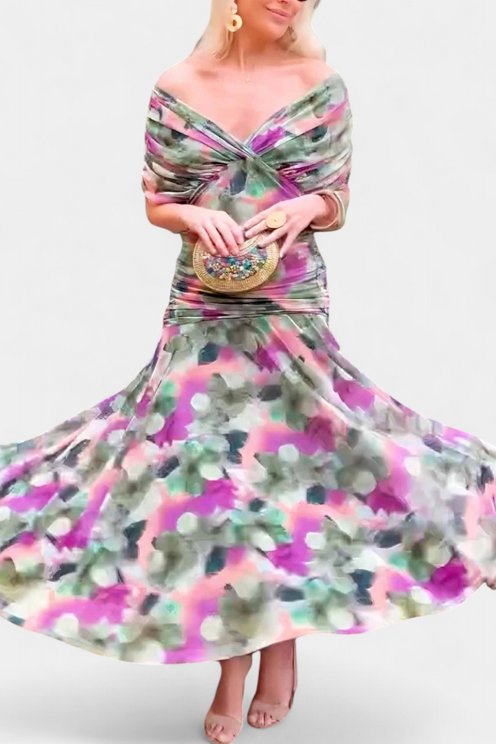 JADA | DRAPED OFF-SHOULDER DRESS