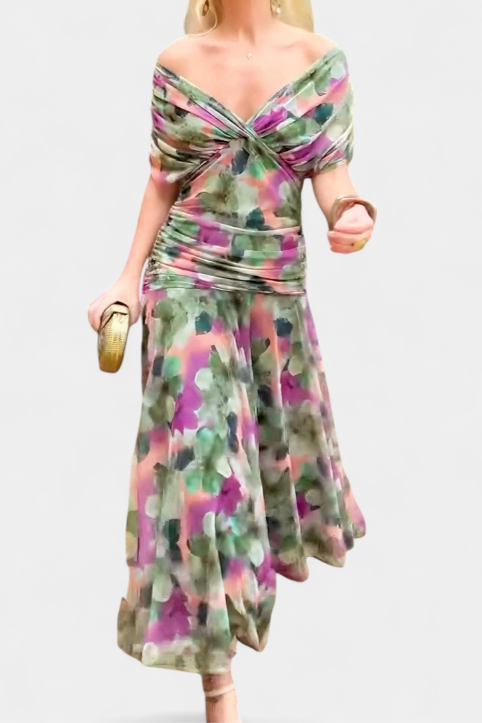 JADA | DRAPED OFF-SHOULDER DRESS