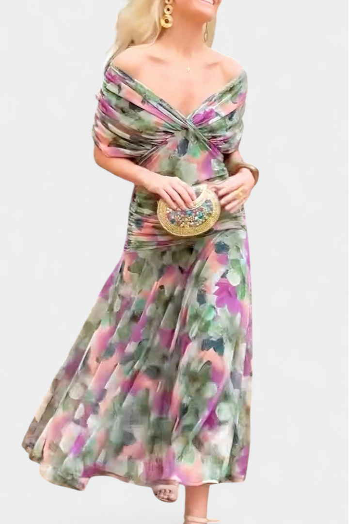JADA | DRAPED OFF-SHOULDER DRESS