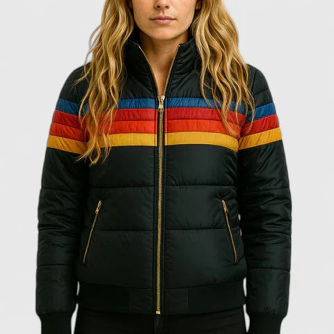 SERENA | RETRO STRIPED PUFFER JACKET