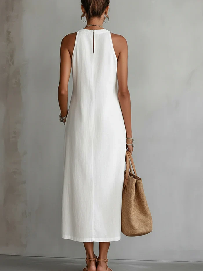 Liorah | Sleeveless Lace Detail Midi Dress