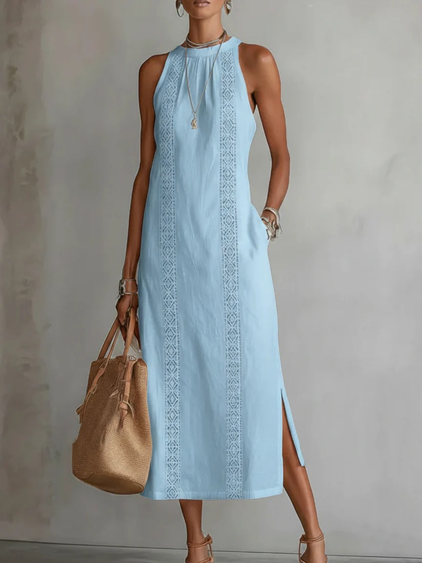 Mirel | Sleeveless Lace Detail Midi Dress