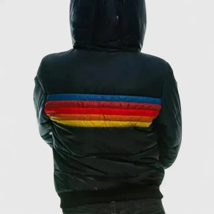SERENA | RETRO STRIPED PUFFER JACKET