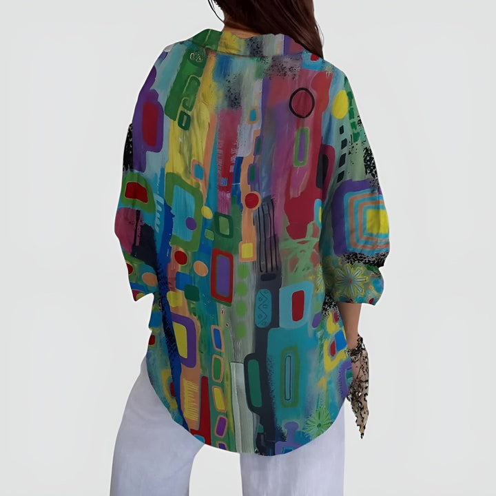 Scarlett blouse with geometric pattern