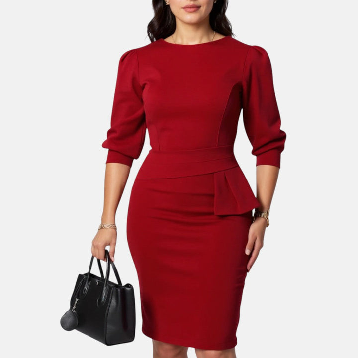 SOPHIA | FITTED PEPLUM DRESS