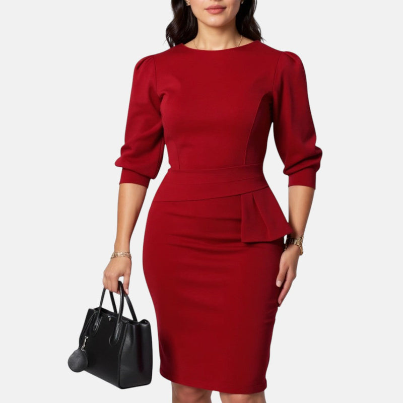 SOPHIA | FITTED PEPLUM DRESS